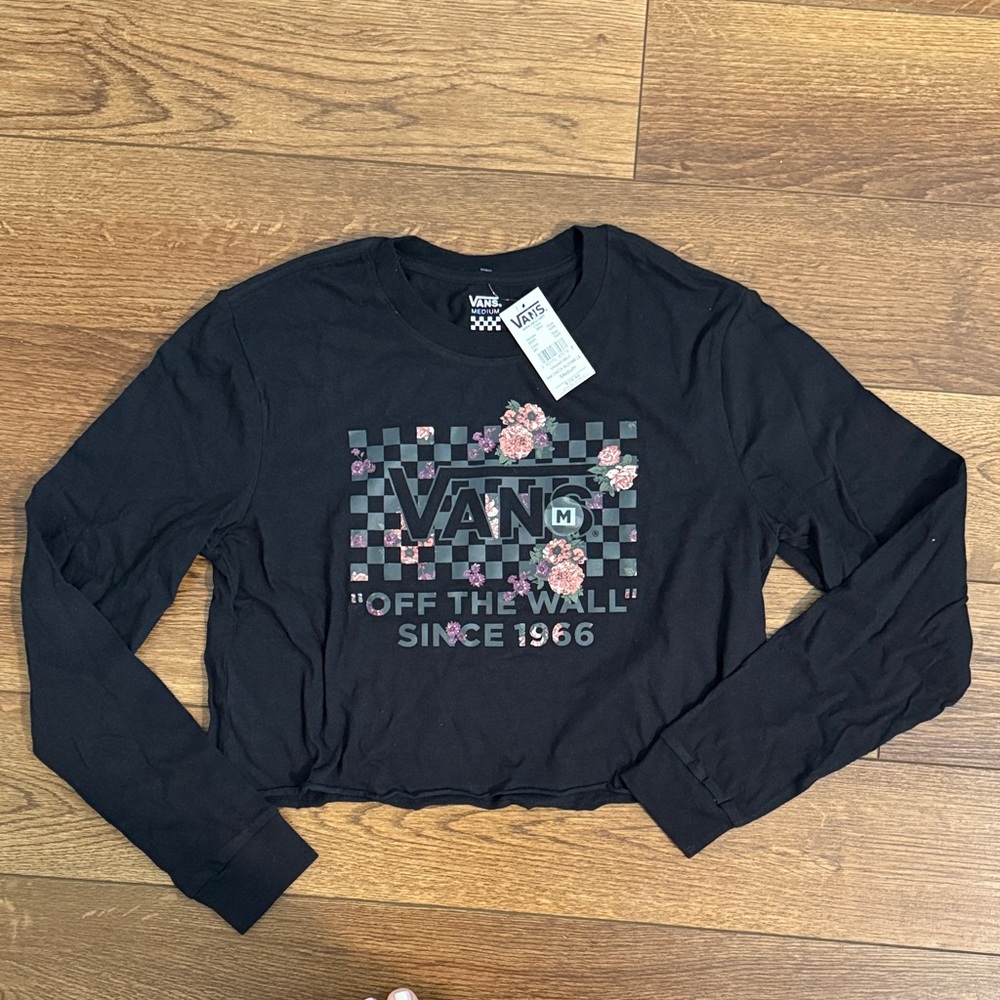 Vans Black Floral Graphic Crop Top